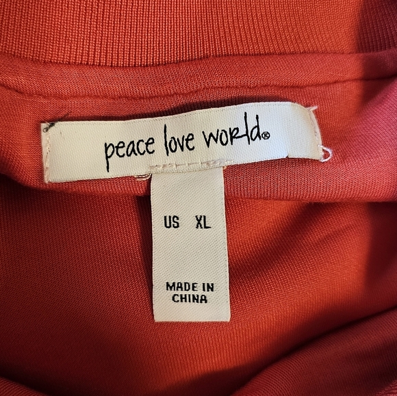 Gaby Espino x Peace Love World Women's Zip-Up Track Jacket, Red & White, Size XL - Picture 14 of 14